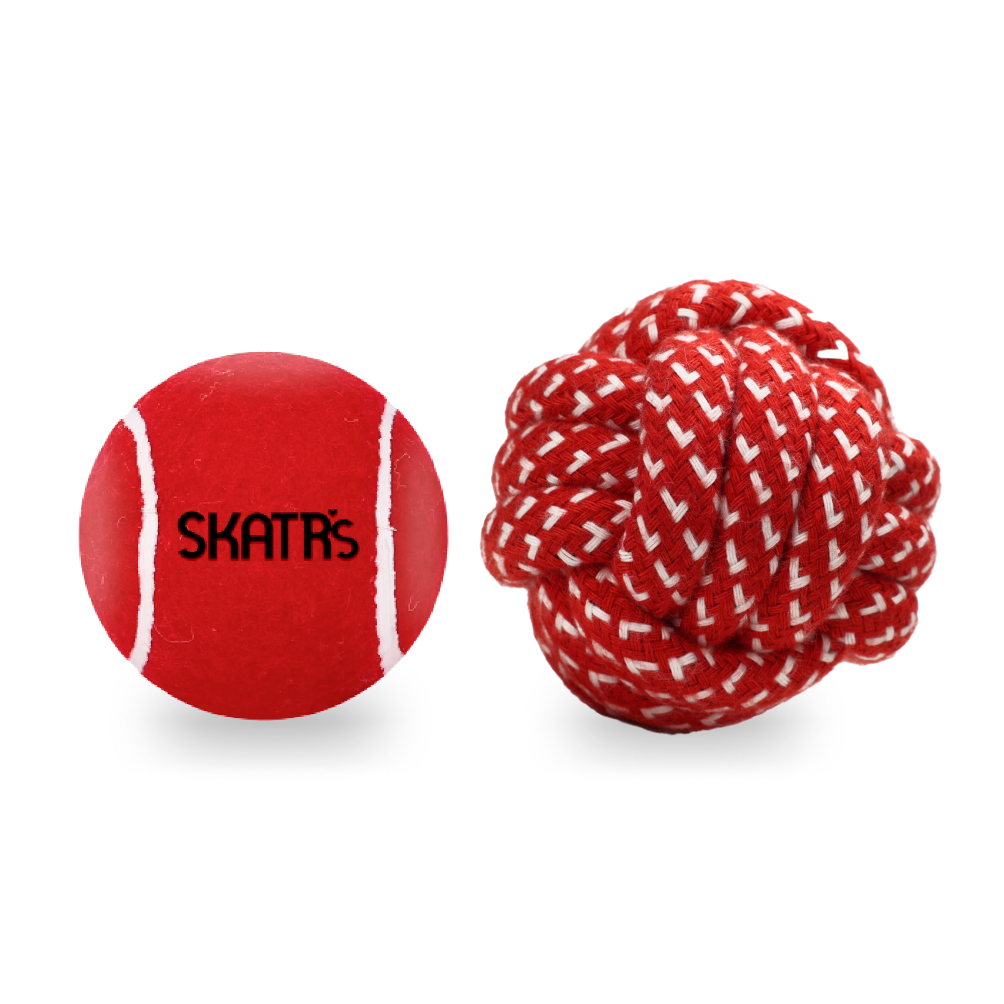 Skatrs Tennis Ball for Dogs and Ball Shaped Rope Chew Toy for Cats & Dogs Combo Both-Toys Skatrs Pack of 2