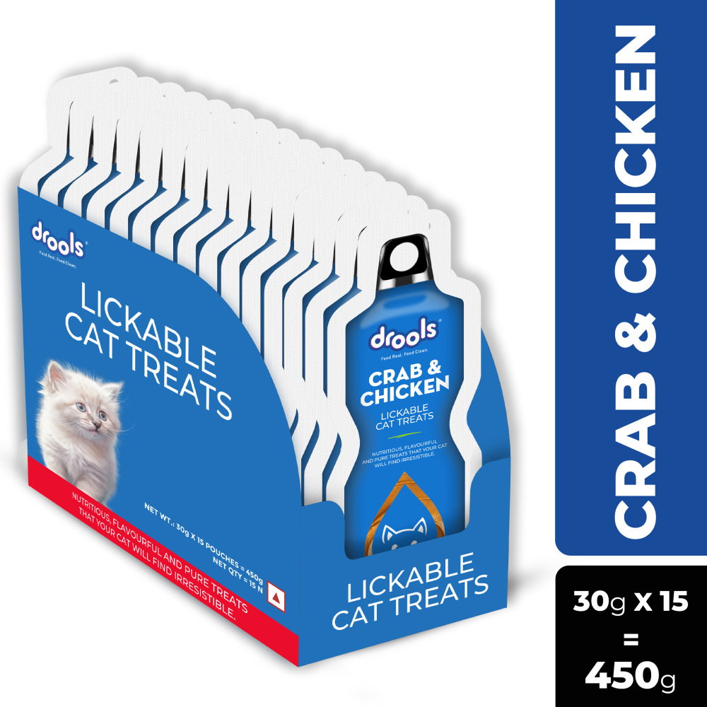 Drools Crab & Chicken Creamy Lickable Cat Treats Cats-Treats & Others Drools 15x30g