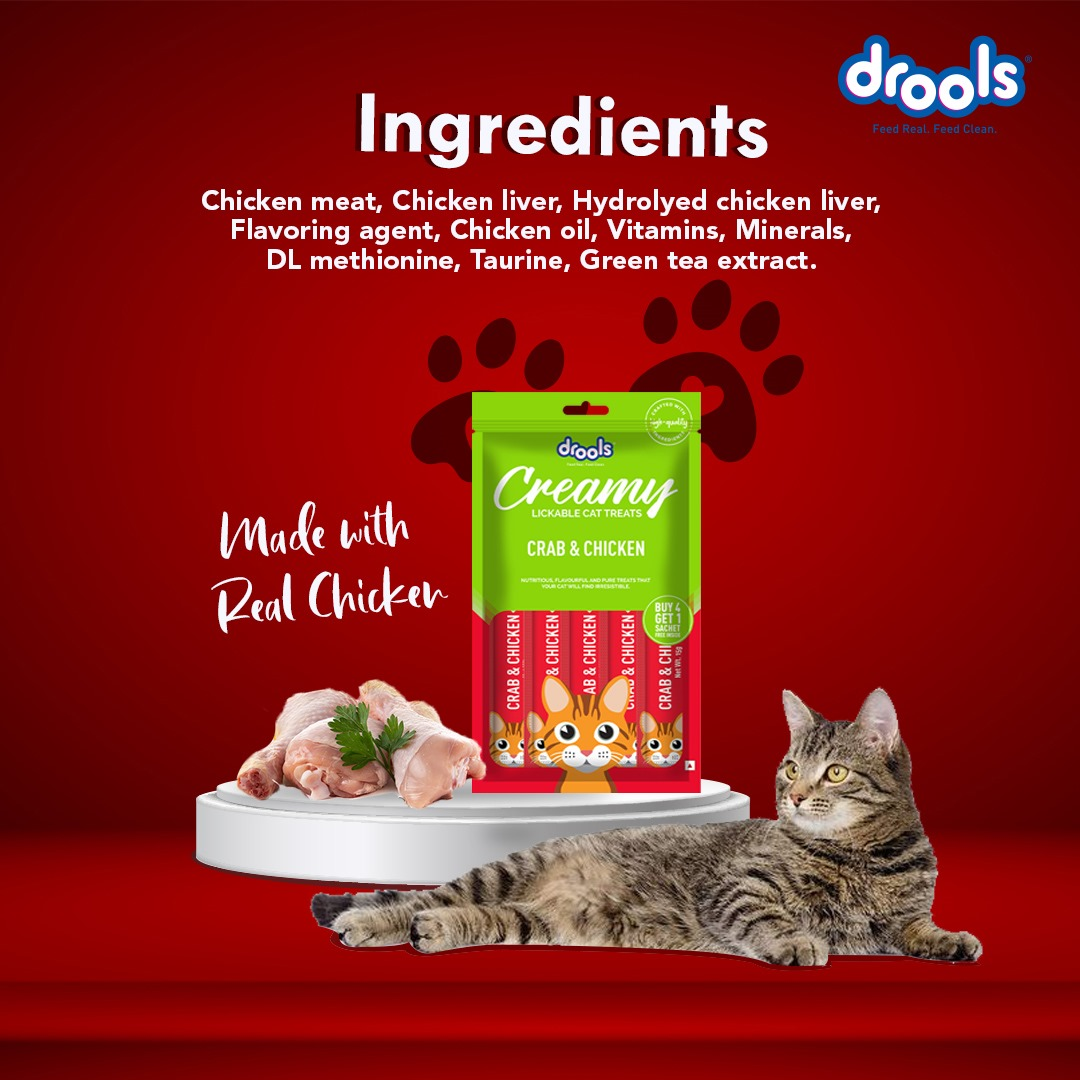Drools Seafood Medley and Crab & Chicken Creamy Cat Treats Combo