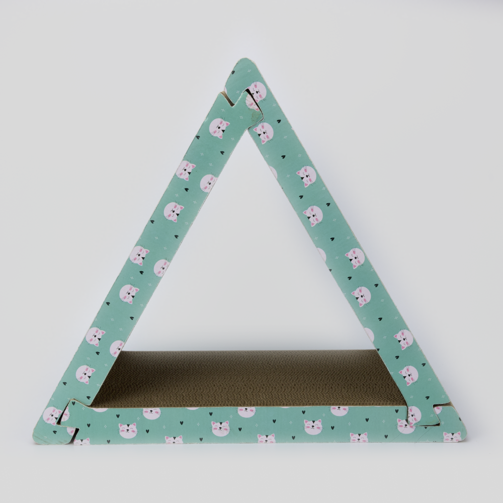 Skatrs Cute Triangle Cat Scratcher with 2g Premium Catnip Free Cats-Toys Skatrs Pack of 1