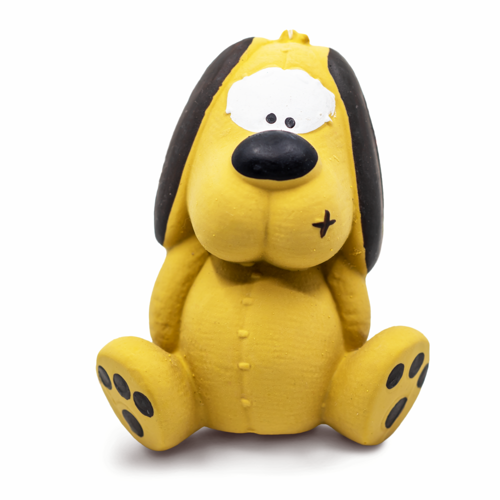 Fofos Latex Bi Dog Toy for Dogs | For Medium Chewers (Yellow)