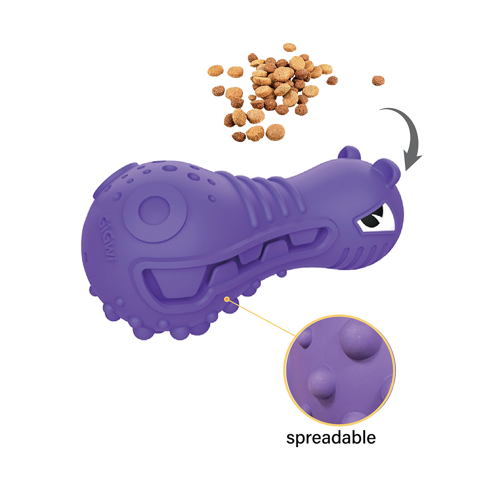 GiGwi Dumbbell Hippo Heads Toy for Dogs (Purple) Dogs-Toys GiGwi