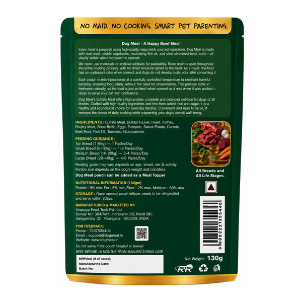 Dog Meal Buffalo Meal with Real Bone Broth Dog Wet Food