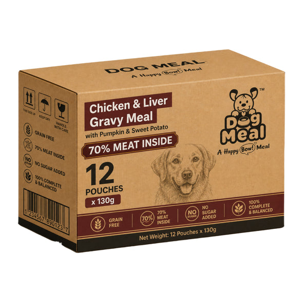 Dog Meal Chicken & Liver Gravy Meal with Pumpkin & Sweet Potato Dog Wet Food