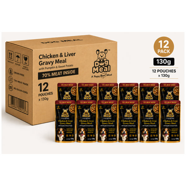 Dog Meal Chicken & Liver Gravy Meal with Pumpkin & Sweet Potato Dog Wet Food