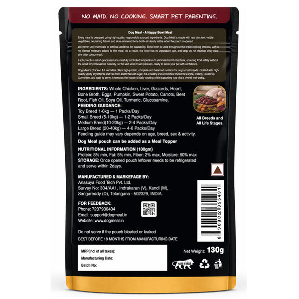 Dog Meal Chicken & Liver Gravy Meal with Pumpkin & Sweet Potato Dog Wet Food