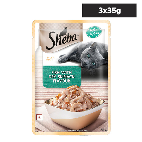 Sheba Fish with Dry Skipjack Premium Cat Wet Food