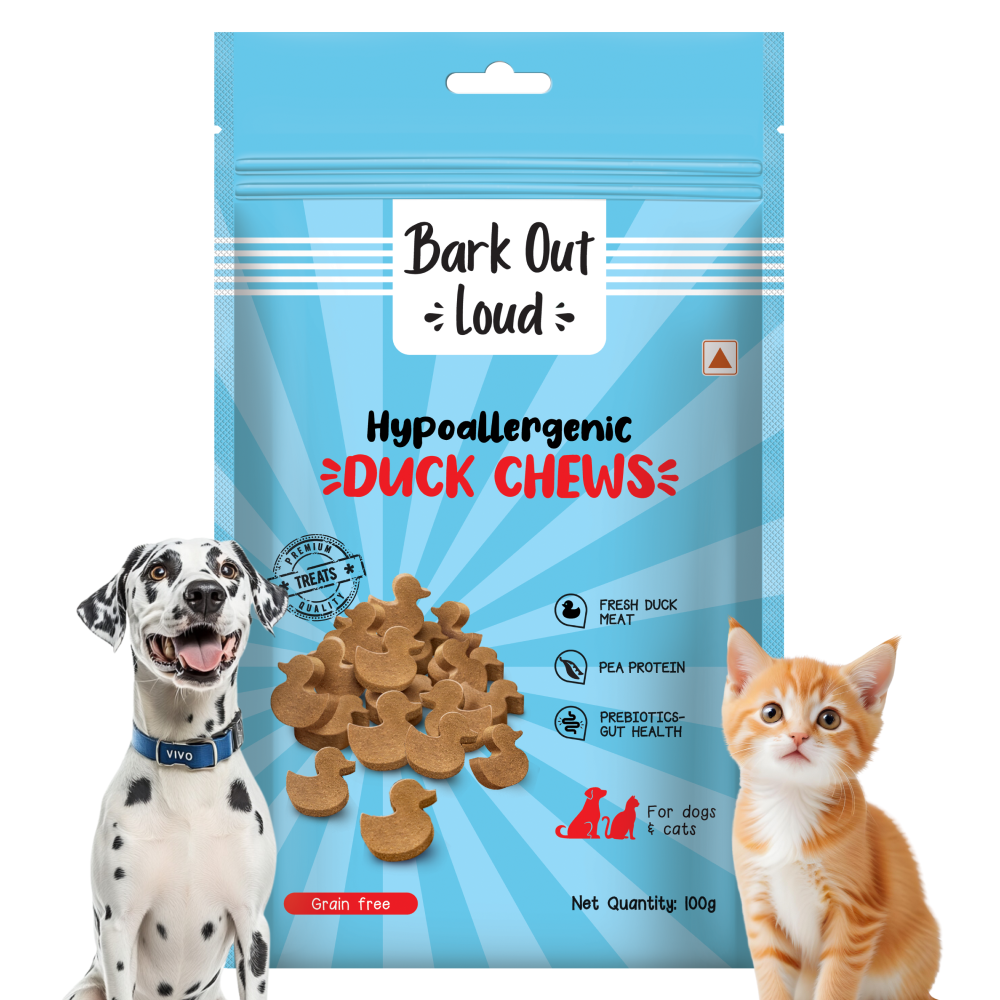Bark Out Loud Hypoallergenic Duck Meat Treats for Cats and Dogs Dog Treats + Others Bark Out Loud 100g