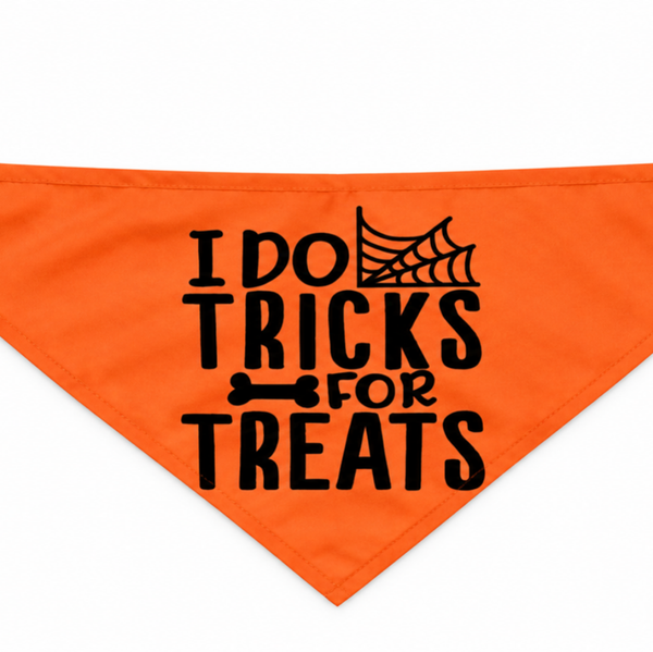 15 Furries Trick for Treat Halloween Bandana for Dogs & Cats (Orange/Black)