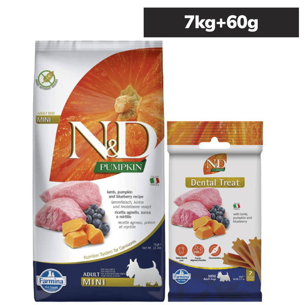 Farmina N&D Pumpkin Lamb & Blueberry Grain Free Adult Mini Dog Dry Food