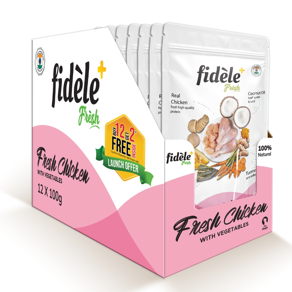 Fidele Plus Fresh Chicken with Vegetables Dog Wet Food