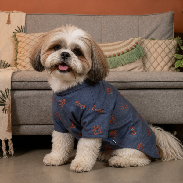 15 Furries Desi Denim Kurta for Dogs (Indigo)