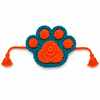 Raksha Bandhan Paw Crochet Rakhi for Dogs & Cats by 15 Furries Both-Clothing & Accessories 15 Furries Dropship Orange/Blue