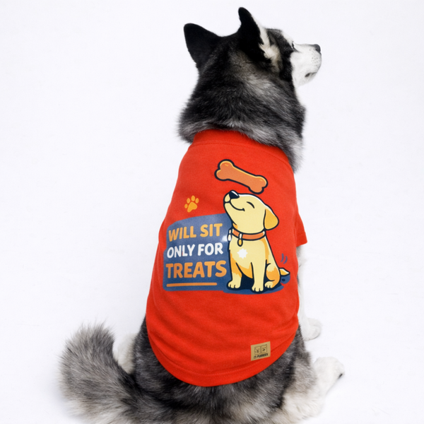 15 Furries Only Treats Sleeveless T shirts for Dogs (Red)