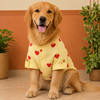 15 Furries Linen Heart Embroidered Kurta for Dogs (Lemon Yellow) Dogs-Clothing & Accessories 15 Furries Dropship XXS