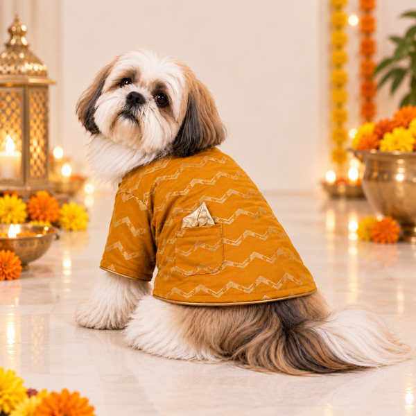 15 Furries Jashn Mustard Sherwani for Dogs (Yellow/Gold)