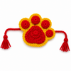 Raksha Bandhan Paw Crochet Rakhi for Dogs & Cats by 15 Furries Both-Clothing & Accessories 15 Furries Dropship Red/Yellow