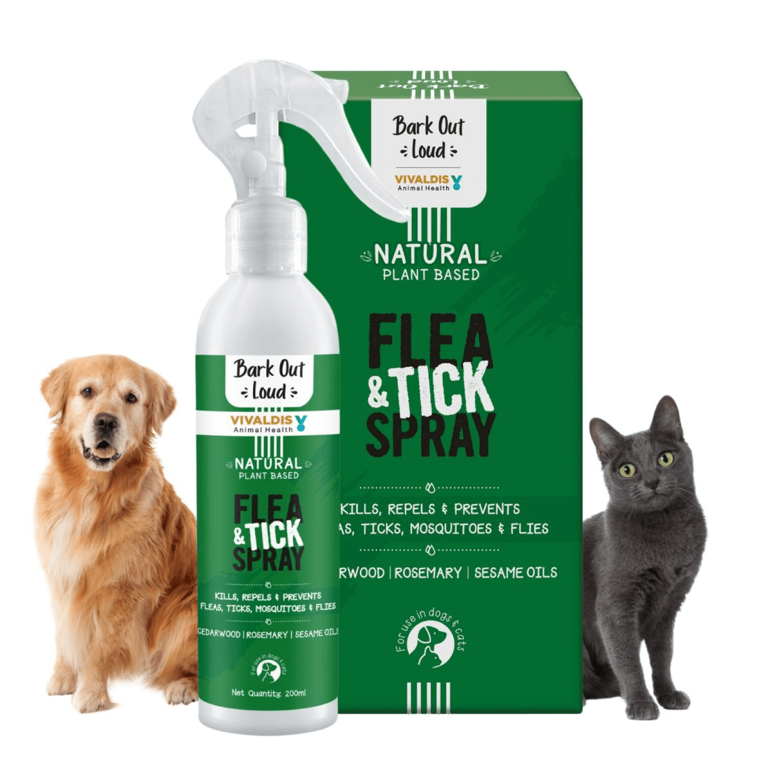Bark Out Loud Natural Flea & Tick Spray for Dogs and Cats Both-Health & Wellness Bark Out Loud
