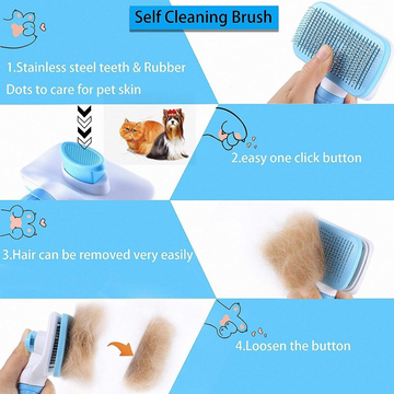 Chullbull Square Pin Slicker Brush for Dogs and Cats (Blue)