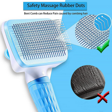 Chullbull Square Pin Slicker Brush for Dogs and Cats (Blue)