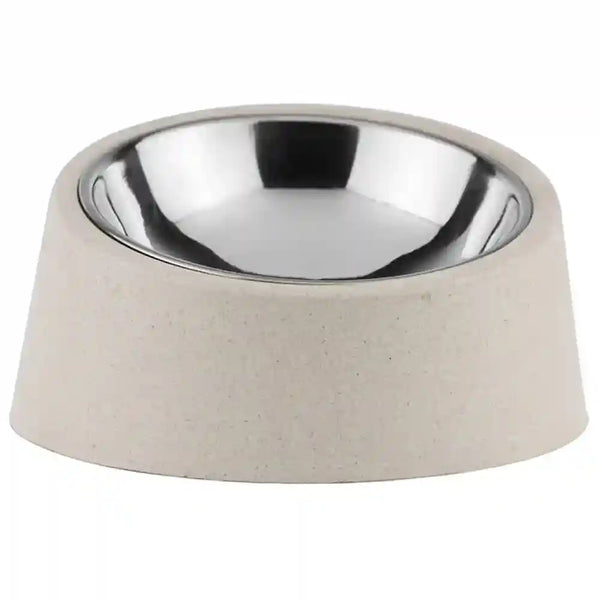 Pawpourri Sustainable Tilted Bowl for Dogs (Off White)