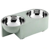 Pawpourri Sustainable Dual Diner for Dogs (Mint Green) Both-Bowls & Feeders Pawpourri Dropship 720+720mL