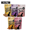 Floof & Co Pork Chew, Bacon Cheese, Chicken Cheese, Roasted Lamb and Smoked Lamb Dog Treats Combo Dog Treats + Others Floof & Co 5x70g