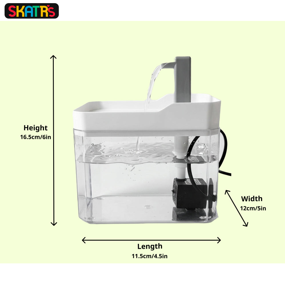 Skatrs Transparent Water Fountain for Dogs and Cats Both-Bowls & Feeders Skatrs