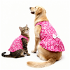 Skatrs Cotton Dress for Dogs and Cats (Hot Pink and White) Both-Clothing & Accessories Skatrs M