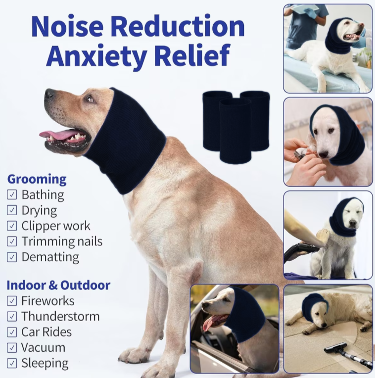 Skatrs Snug Cold & Sound Protection Ear Muffs for Dogs & Cats (Black) Both-Clothing & Accessories Skatrs