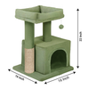 Furrlovers Plush Condo Cat Tree with Top Perch, Hanging Ball & Scratching Post (Green) Cats-Toys Furrlovers Dropship