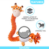 Drools Absolute Calcium Bones Treats, Basil Purple Teething Ring, & Barkbutler Garry the Giraffe Orange Plush Toy Combo for Dogs Exclusive Combo Exclusive Combo