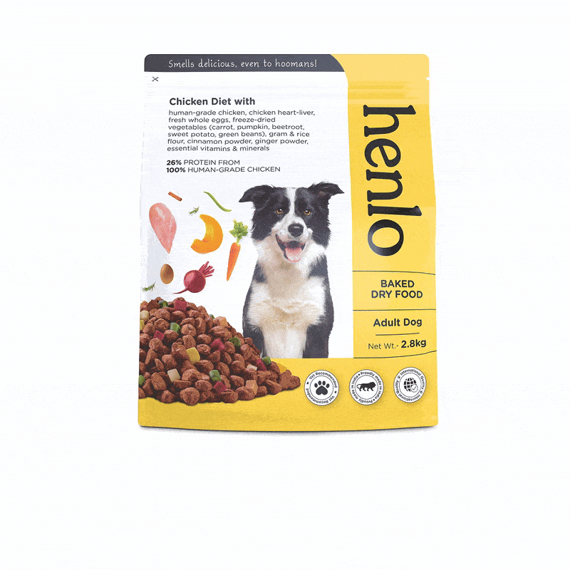 Henlo Chicken & Vegetable Baked Dry Food for Adult Dogs | 100% human grade ingredients