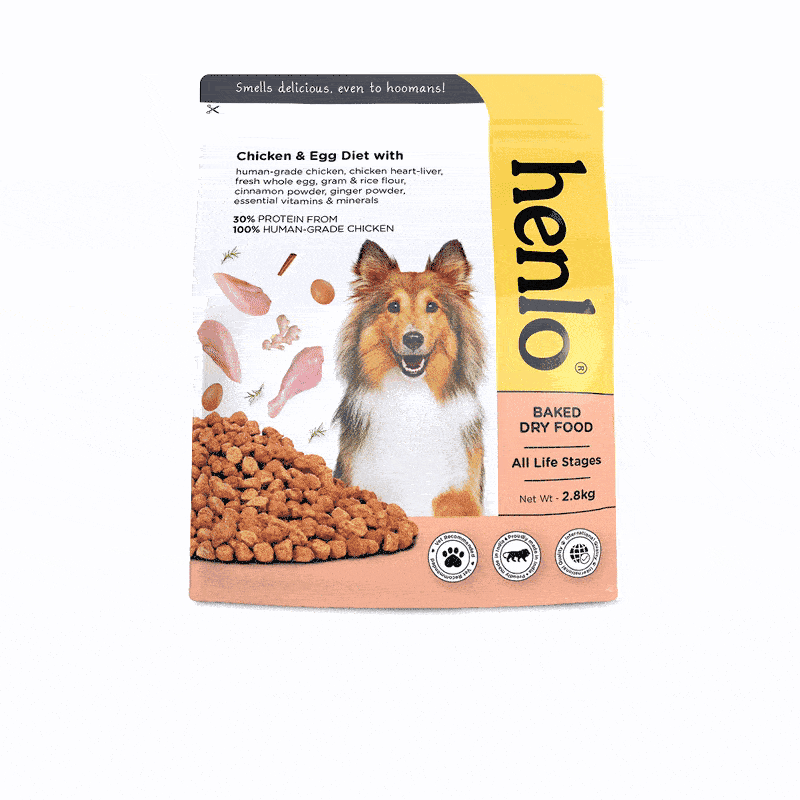 Henlo Chicken and Egg Baked Dry Food for Adult Dogs & Puppies | 100% Human Grade Ingredients