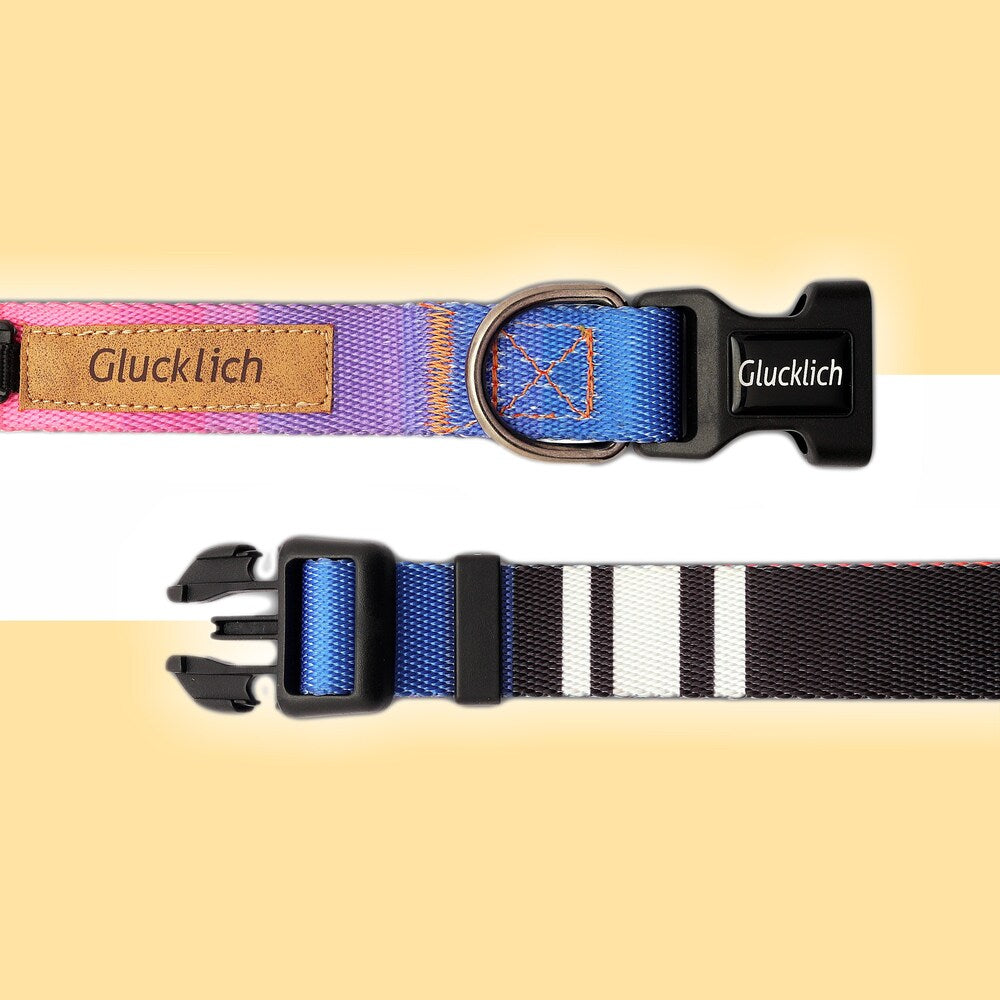 Glucklich Polyester Printed Adjustable Collar for Dogs (Dark Night)