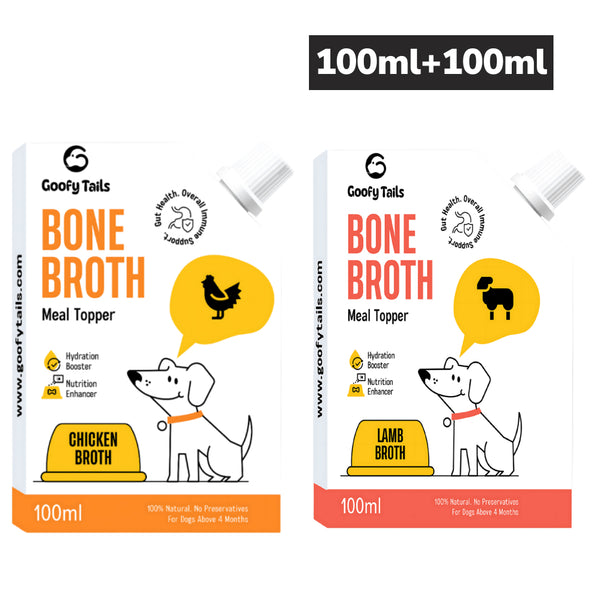 Goofy Tails Chicken and Lamb Bone Broth Combo for Dogs