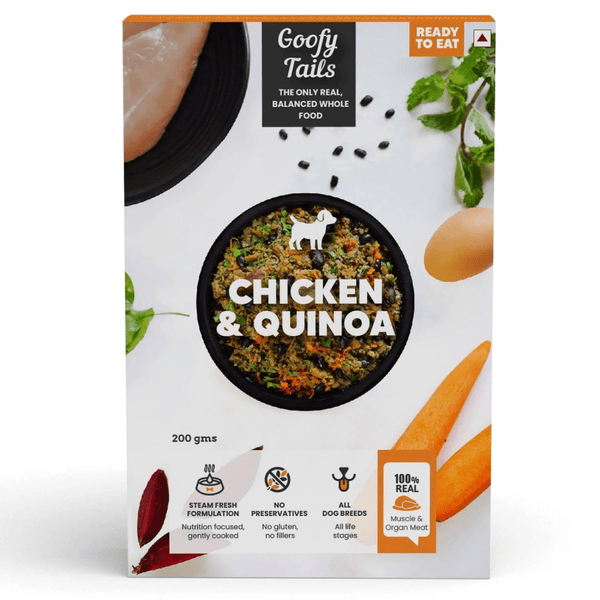 Goofy Tails Chicken & Quinoa and Chicken Bone Broth and Chicken & Herbs Grain Free Combo Dogs and Puppies Fresh Food