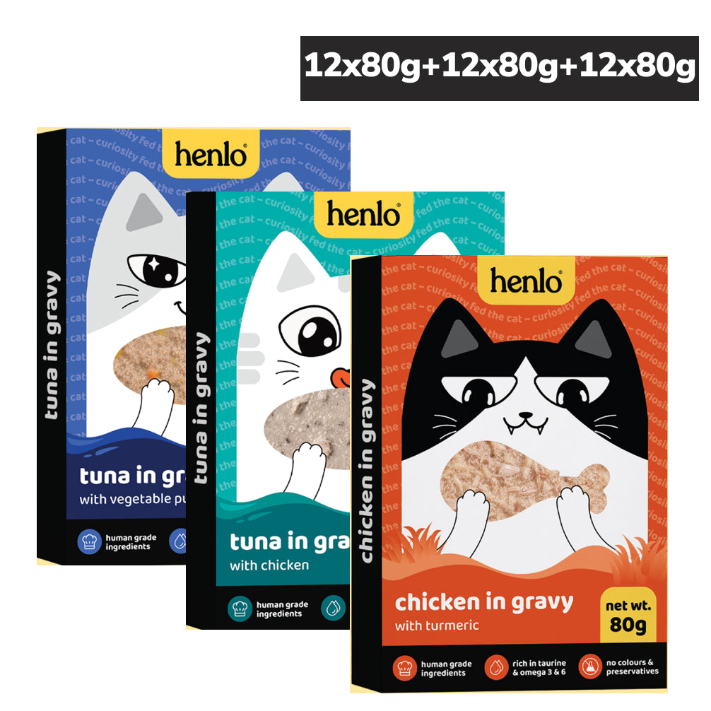 Henlo Trial Pack Chicken & Tuna No Preservative Adult Cat Wet Food Cats-Wet Food Henlo