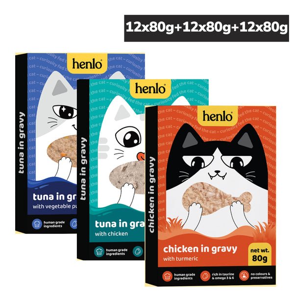 Henlo Trial Pack Chicken & Tuna No Preservative Adult Cat Wet Food
