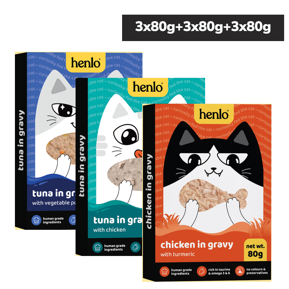Henlo Trial Pack Chicken & Tuna No Preservative Adult Cat Wet Food Cats-Wet Food Henlo