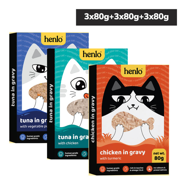 Henlo Trial Pack Chicken & Tuna No Preservative Adult Cat Wet Food