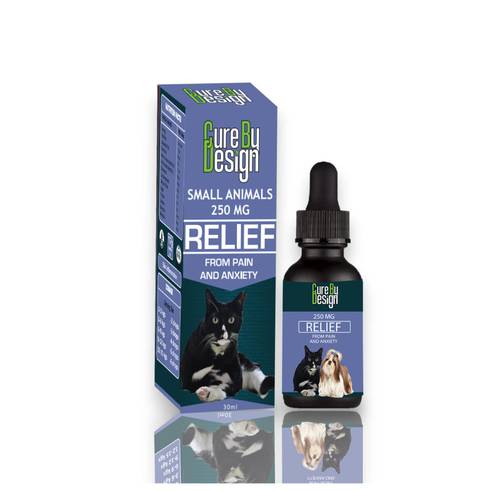 Cure By Design 250mg Relief Oil for Small Animals Dogs-Health & Wellness Cure by design