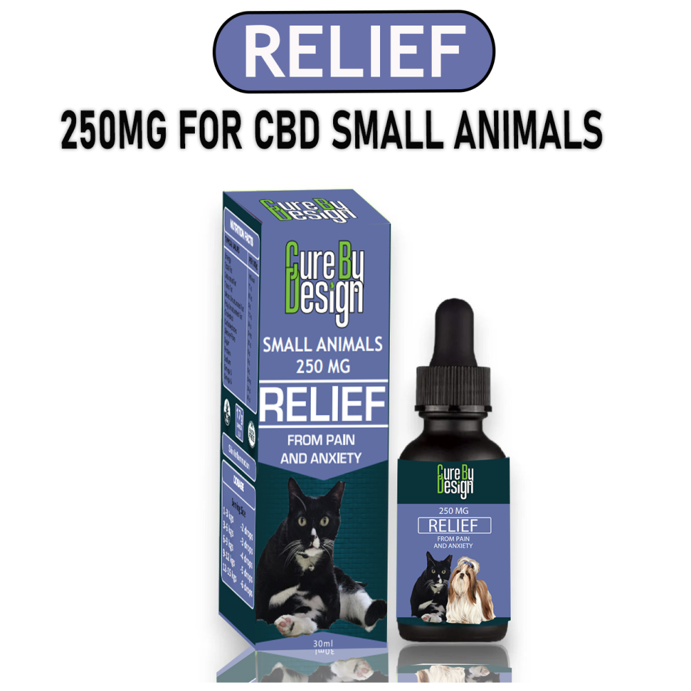 Cure By Design 250mg Relief Oil for Small Animals Dogs-Health & Wellness Cure by design