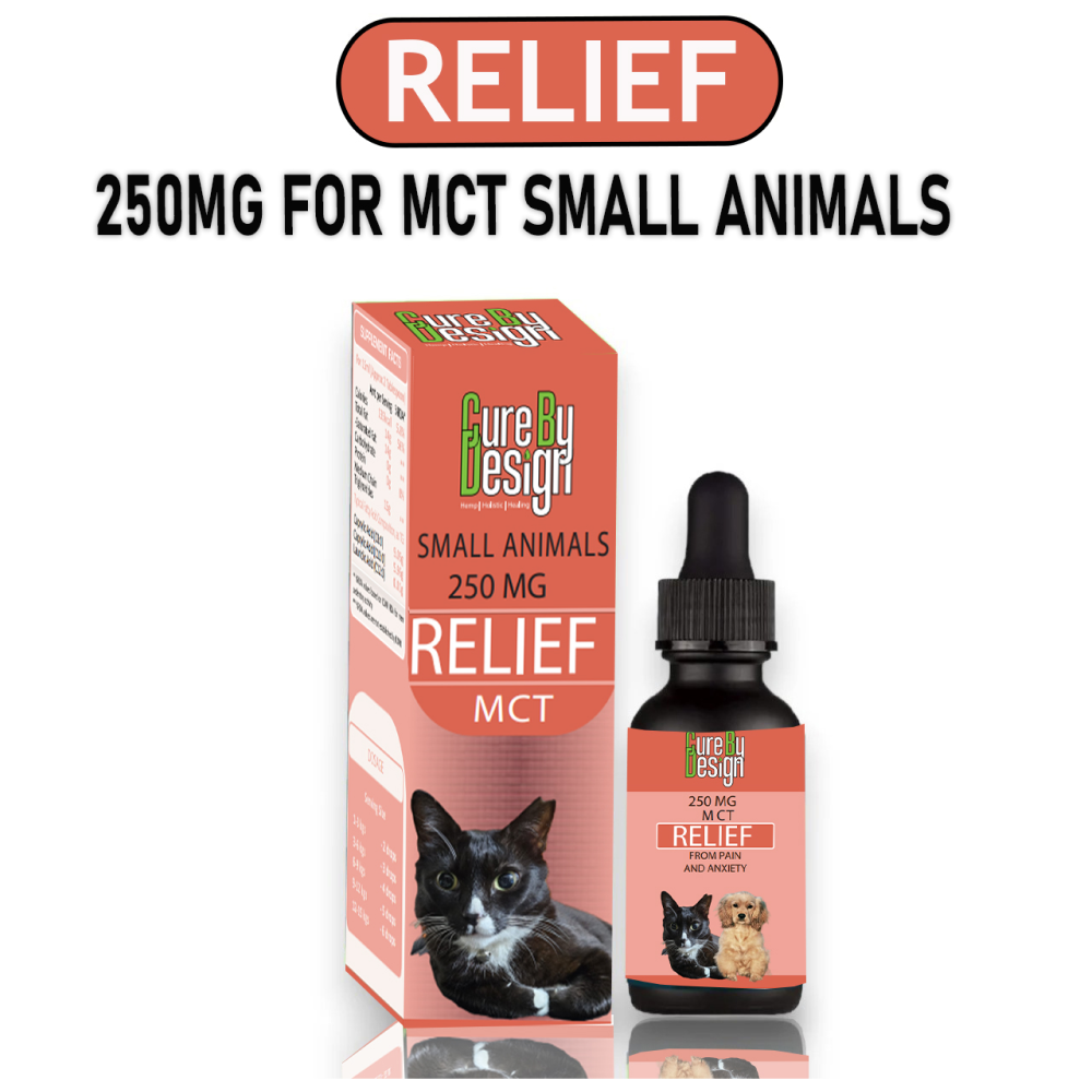 Cure By Design 250mg MCT Relief Oil for Small Animals Dogs-Health & Wellness Cure by design