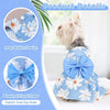 KUTKUT Daisy Patterned Princess Frock with Lovely Bow for Small Dogs and Cats (Blue) Dogs-Clothing & Accessories KUTKUT Dropship