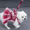 KUTKUT Plaid Dress with Bow Tie Harness Leash Set for Small Dogs & Cats (Red) Dogs-Clothing & Accessories KUTKUT Dropship