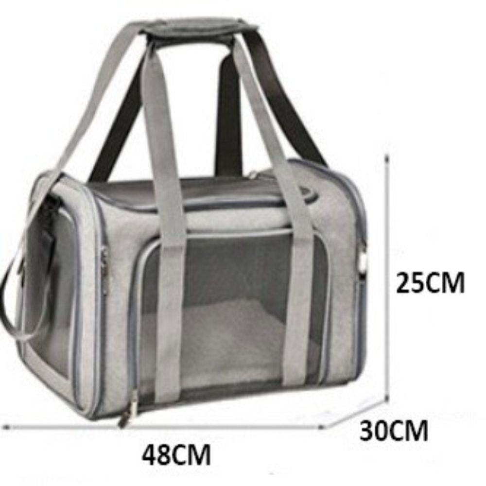 KUTKUT Soft Sided Airline Approved Collapsible Travel Carrier for Small Dogs & Cat (Grey) Both-Bedding, Mats & Travel Supplies KUTKUT Dropship