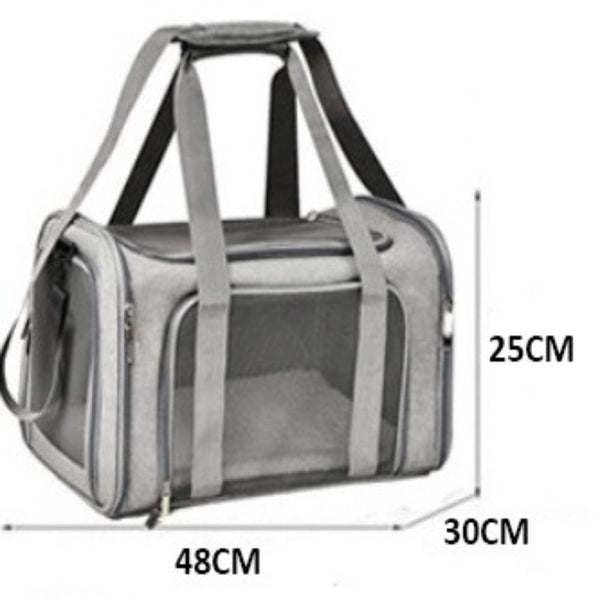 KUTKUT Soft Sided Airline Approved Collapsible Travel Carrier for Small Dogs & Cat (Grey)