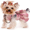 KUTKUT Plaid Dress with Bow Tie Harness Leash Set for Small Dogs & Cats (Pink) Dogs-Clothing & Accessories KUTKUT Dropship