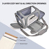 KUTKUT Soft Sided Airline Approved Collapsible Travel Carrier for Small Dogs & Cat (Grey) Both-Bedding, Mats & Travel Supplies KUTKUT Dropship